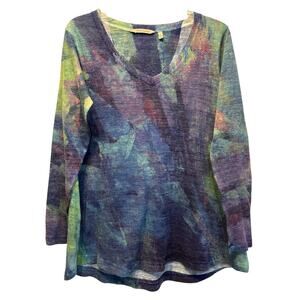 Soft Surroundings Women's Small Lightweight Pullover Tunic Sweater Painterly